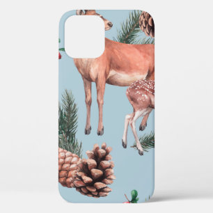 dierschets schema met hertendenpijnbomen en twi iPhone 12 hoesje