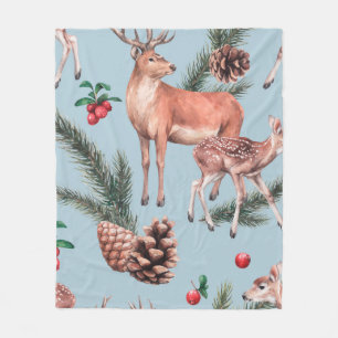 dierschets schema met hertendenpijnbomen en twi fleece deken