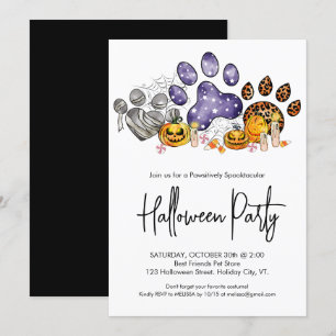 Dierschilderafdrukken Pumpkin Pet Dog Halloween Pa Kaart