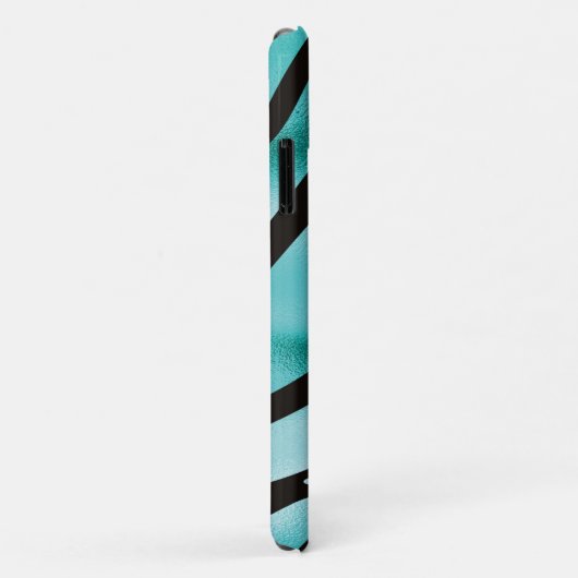 Dierstrips van Turquoise en Black Zebra Case-Mate iPhone Case (Achterkant/rechts)