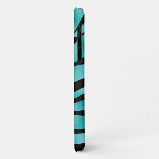 Dierstrips van Turquoise en Black Zebra Case-Mate iPhone Case (Achterkant/links)