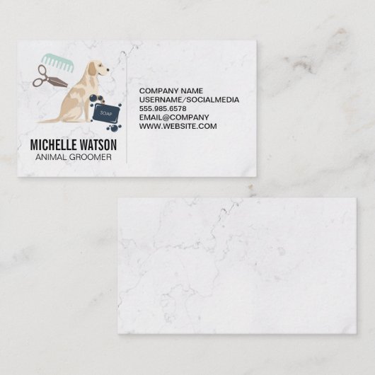 Dierverzorging | Hondenwaszeep en -knipbeurt Visitekaartje (Voorkant / Achterkant)