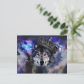 Dierwolf in kroon briefkaart (Staand voorkant)