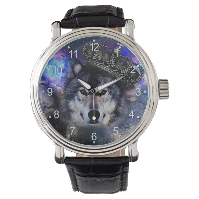 Dierwolf in kroon horloge (Voorkant)