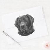 Diesel, Black Labrador Retriever Ronde Sticker (Envelop)