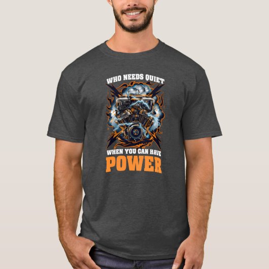 Diesel Car Lover Who Needs Quiet When Can Have Pow T-shirt (Voorkant)