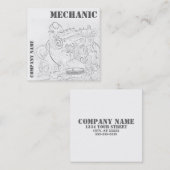 Diesel Engine Square Mechanic Visitekaartje White (Voorkant / Achterkant)