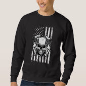 Diesel Mechanic Car Fixing American Flag Skull Trui (Voorkant)