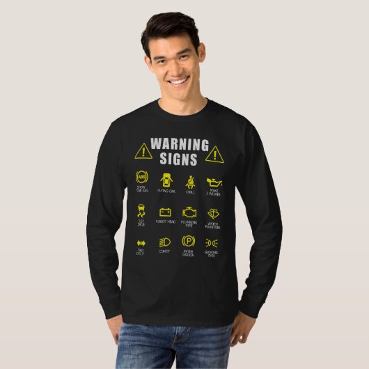 Diesel Mechanic Car Fixing Warning Sigings Auto Re T-shirt (Voorkant volledig)
