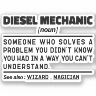 Diesel Mechanic Noun Professioneel Werknemer Funny Sticker