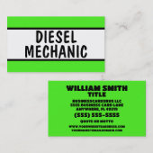 Diesel Mechanisch Neon Groen Visitekaartje (Voorkant / Achterkant)