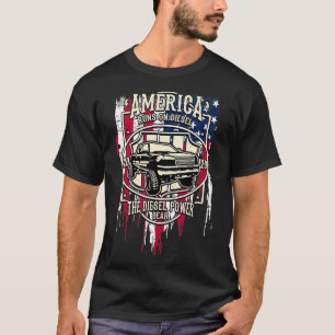 Diesel Power America Flag Truck T-shirt