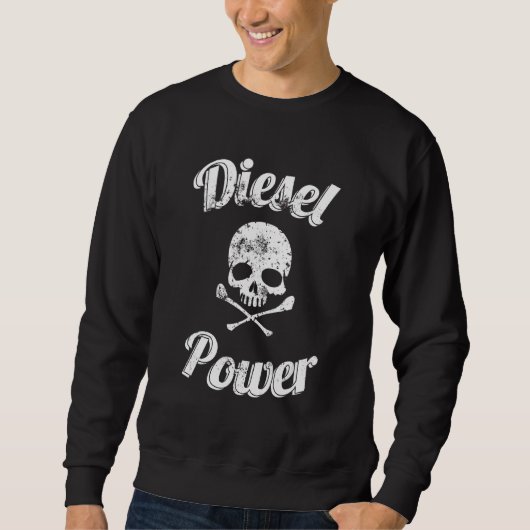 Diesel Power Skull Diesel Power Roll Coal Turbo Trui (Voorkant)