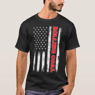 Diesel Rolling Coal American Flag Turbo Truck T-shirt