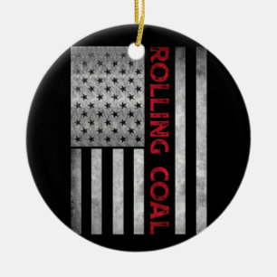 Diesel Rolling Coal Flag Hoodie Truck Turbo Brothe Keramisch Ornament