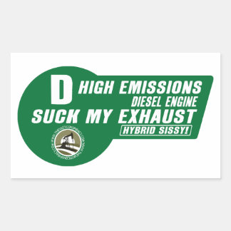 Diesel SUV Sticker (groen op wit) 4-pack