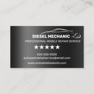 Dieselmonteur Automotive Reparatie Service Metaal Visitekaartje