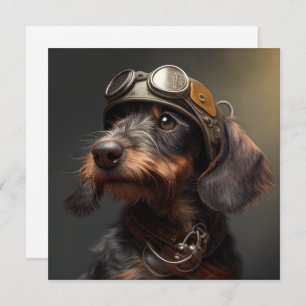 Dieselpunk Wirehaire Dachshund Steampunk Kaart