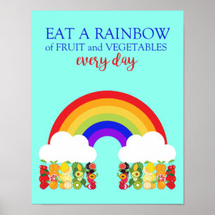 Dieticien eten een regenbooggezonde vrucht en Veg Poster
