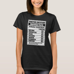 Dietist Feiten Voedingsdeskundige Dieet Graphic T-shirt