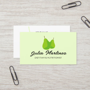 Dietist voedingsdeskundige groene perenvrucht logo visitekaartje