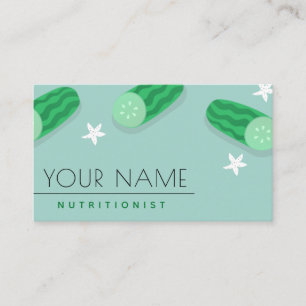 Dietitian Nutritionist Food Industry Cute Cucumber Visitekaartje