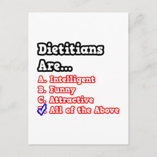Dietitian Quiz... Joke Briefkaart