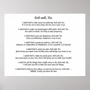 Dieu a dit non : Poster