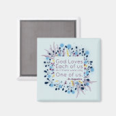 Dieu aime chacun d'entre nous - Magnet inspirant (Recto/Verso)