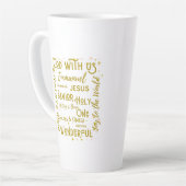 Dieu avec nous Latte Mug avec les noms de Jésus (Angle gauche)