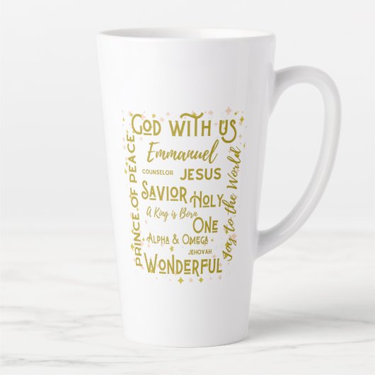 Dieu avec nous Latte Mug avec les noms de Jésus (Droite)