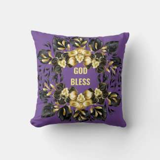 Dieu Béni Cercle Floral Jeter Oreiller