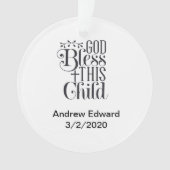 Dieu Bénisse Cet Enfant Baptême Chrétien Christeni (devant)