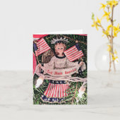 Dieu Bénisse l'Amérique Ange Carte de Noël (Fleur jaune)