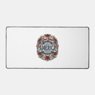 Dieu Bénisse l'Amérique Floral Patriotique Vintage