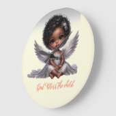 DIEU bénisse l'enfant Horloge murale (Angle)