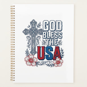 Dieu bénisse les États-Unis Vintage Cross Patrioti