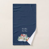 Dieu bénisse notre ferme scène de la ferme de Noël (Serviette à main)