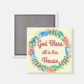 Dieu bénisse tout dans cette maison Magnet (Recto/Verso)