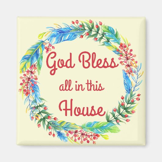 Dieu bénisse tout dans cette maison Magnet (Devant)