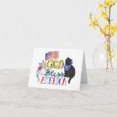 Dieu bénissent la carte de chats de l'Amérique (Fleur jaune)