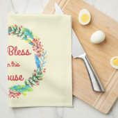 Dieu bénissent tous en cette serviette de cuisine (Quart Plié)