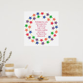 Dieu bénit le monde, Affiche d'étoiles colorées (Cuisine)