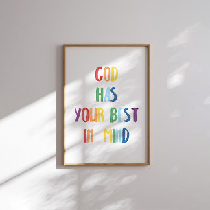 Dieu coloré a votre meilleur dans l'esprit affiche