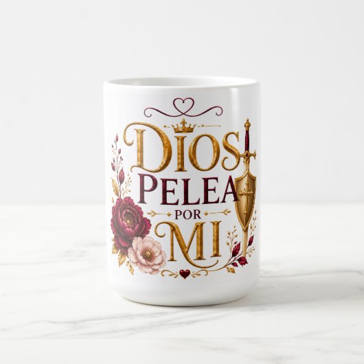 Dieu combat mes batailles Tasse chrétienne (Centre)