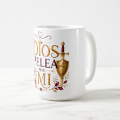Dieu combat mes batailles Tasse chrétienne (Devant droit)