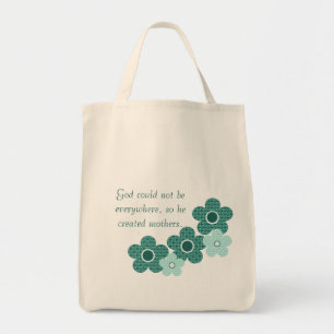 Dieu Créé Mères Pattisé Sac à Fleurs, Turquoise