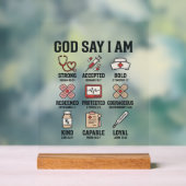 Dieu dit que je suis infirmière Foi Design de grav (Neutre)