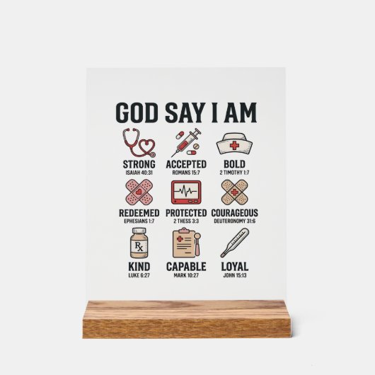 Dieu dit que je suis infirmière Foi Design de grav (Recto)