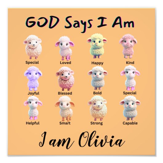 Dieu dit que je suis ... mouton Poster (Devant)